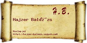 Hajzer Balázs névjegykártya